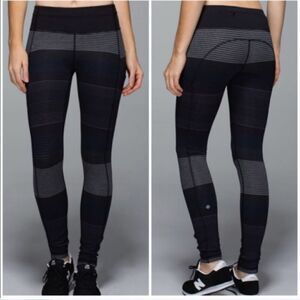 Lululemon Om Stripe Speed Tights Size 2 EUC
